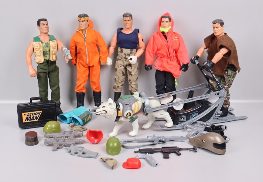 hasbro, Action Man, 5st samt tillbehör