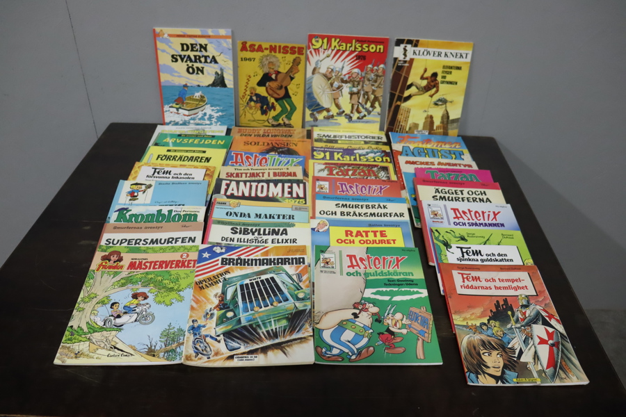 Seriealbum, Asterix, Tintin, Fantomen mm