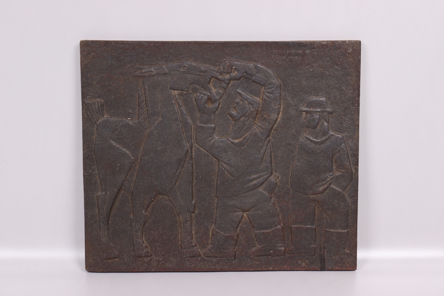 Eugen Kask, relief i gjutjärn, hästhandlare i Vimmerby