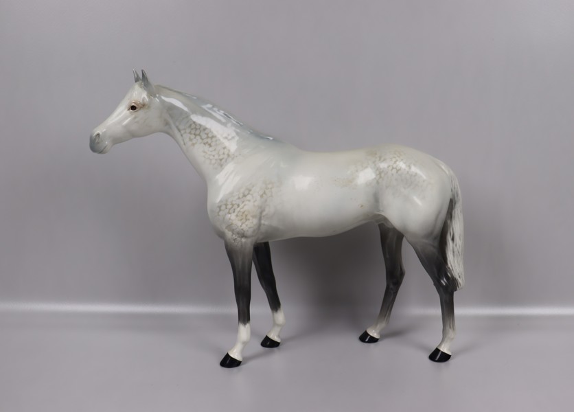 Beswick, England, fullblodshingst i "Dapple grey", porslin