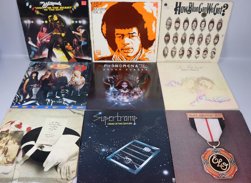 LP-skivor, 90st, Iron Maiden, Whitesnake, Hendrix, Elvis, Clapton, Prince mm