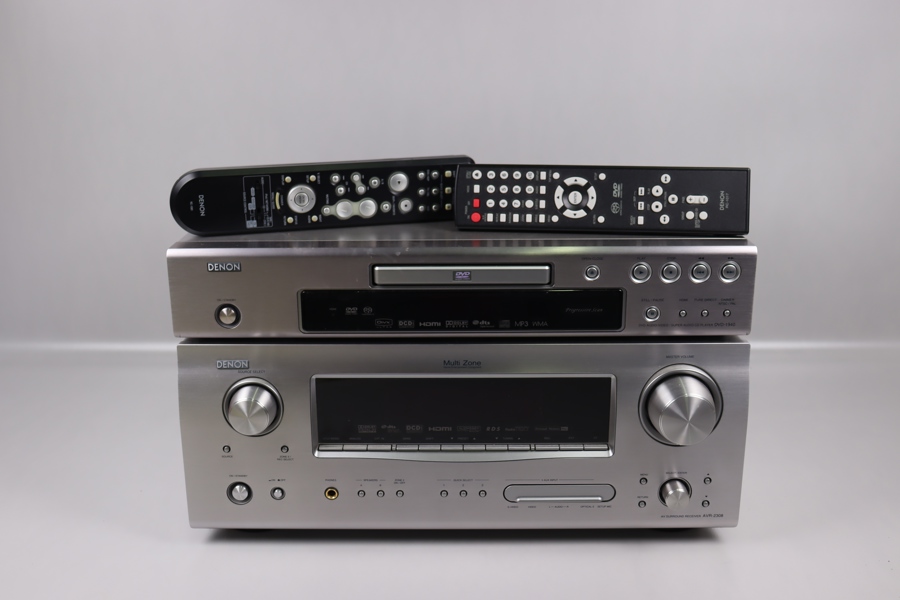 Denon AVR-2308 hemmabioförstärkare samt Denon DVD-1940 DVD-spelare