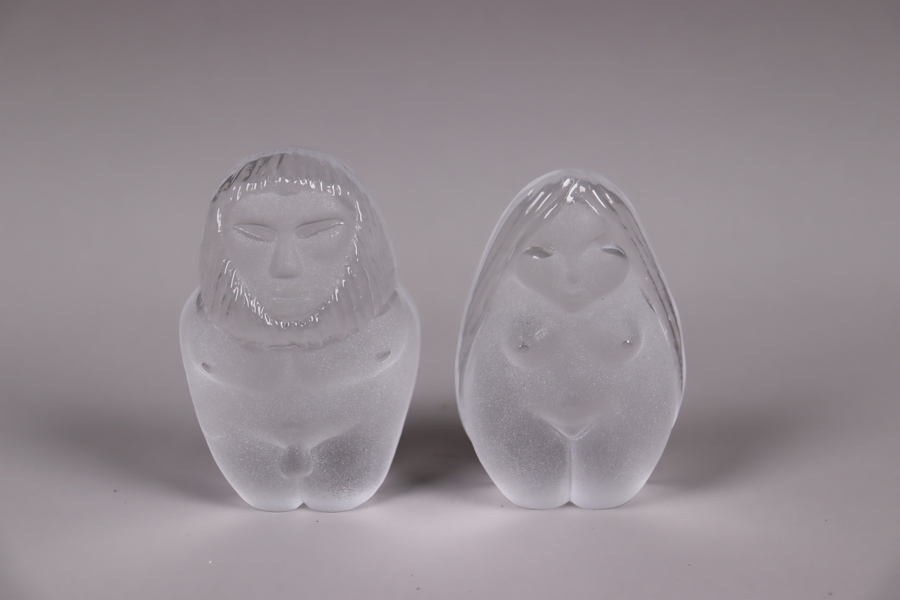 Mats Jonasson, Målerås, "Adam & Eva", glasskulpturer, 1 par