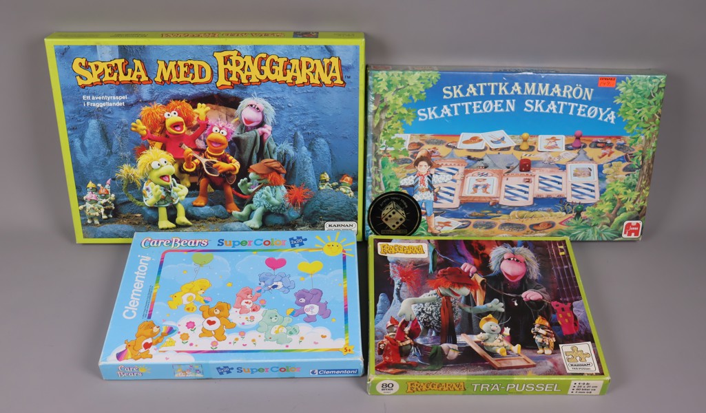 Pussel och spel, Fragglarna, Skattkammarön samt Care Bears