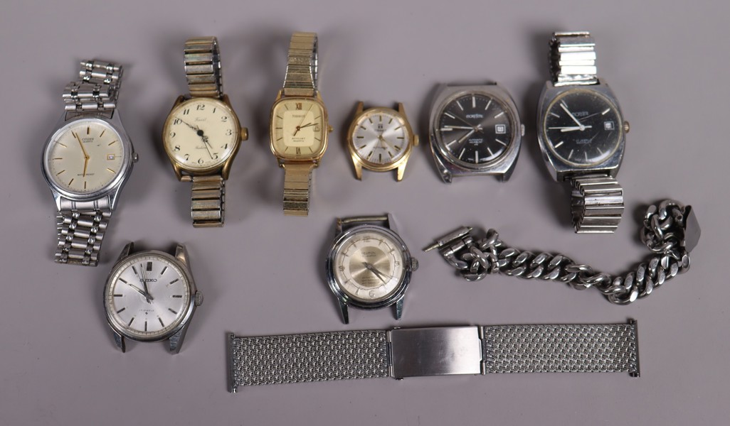 Diverse klockor, Tissot, Facit, Seiko, Tegrov mm