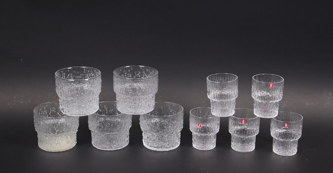 Tapio Wirkkala, Iittala, "Paadar", snaps och likörglas, 10st