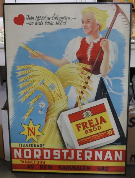 Nordstjernan, Freja Bröd, reklamaffisch, 1940-tal