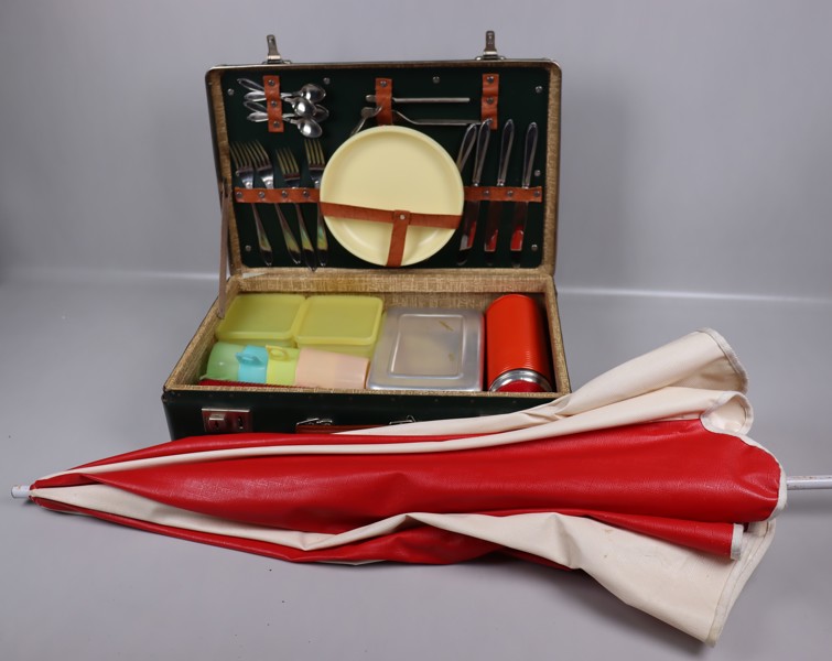 Picnic set med parasoll, 1950-tal