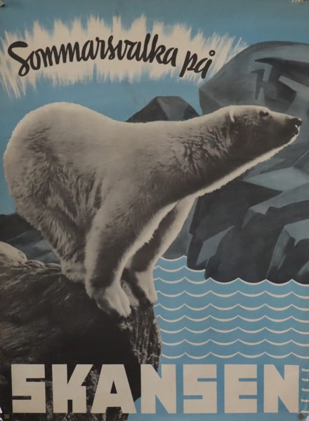 Affisch, Sommarsvalka på Skansen, 1940/50-tal