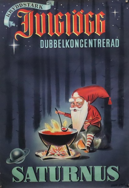 Saturnus Julglögg, reklamaffisch, 1944