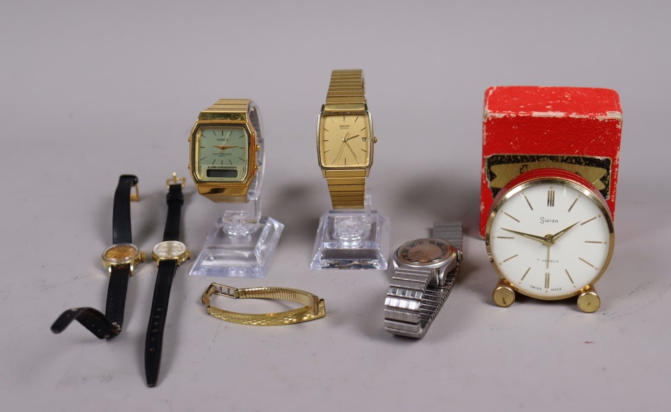 Diverse klockor, Seiko, Moretime, Swiza, Movado, Technos mm