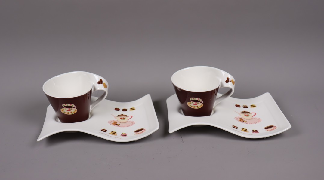 Villeroy & Boch, kaffekopp med kakfat, 4 delar