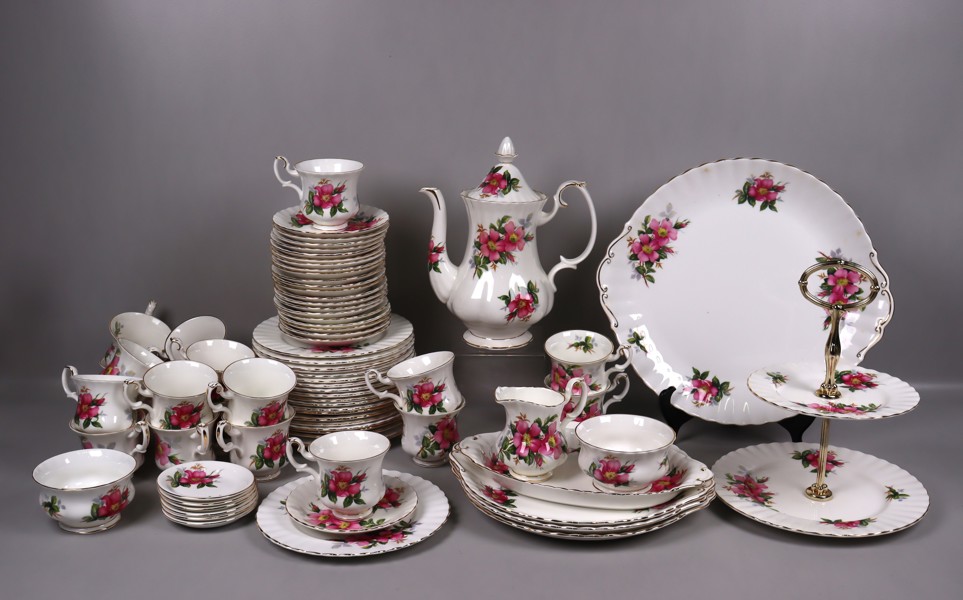 Royal Albert, "Prairie Rose", kaffeservis, 75 delar