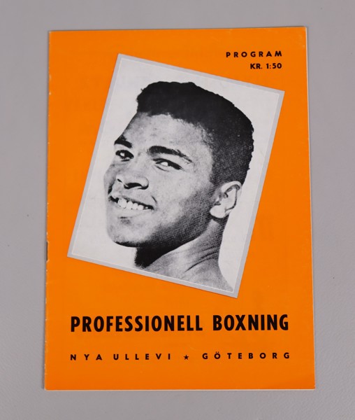 Mohammad Ali (Cassius Clay), program, Professionell boxning, Nya Ullevi, Söndag den 15 Augusti 1965, Göteborg