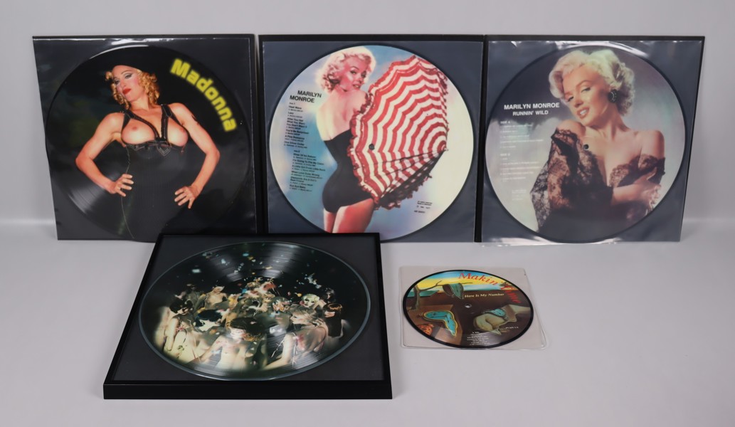 Bildskivor, Madonna, Marilyn Monroe mm, 5st