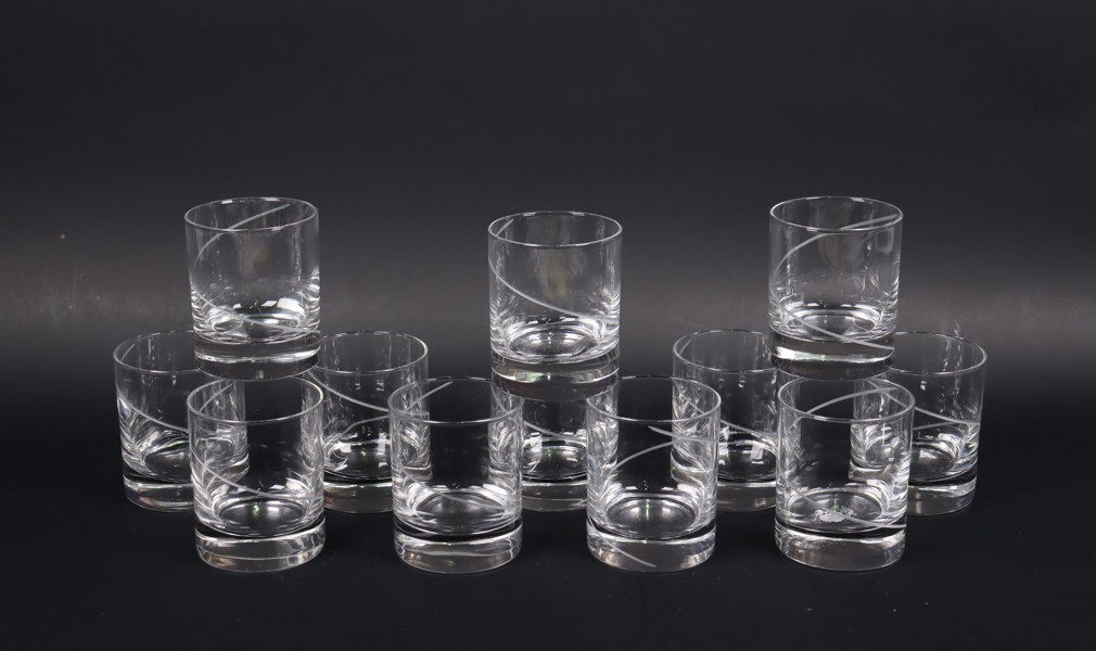 Anna Ehrner, Kosta Boda, "Line", whiskyglas, 12st