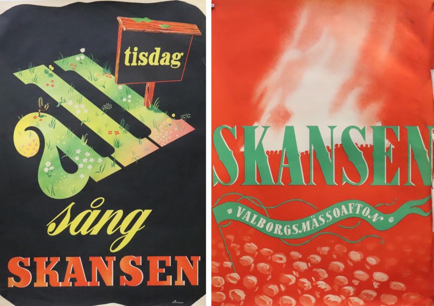 Planscher, Allsång på Skansen och Valborgsmässoafton på Skansen, 1940-tal, 2st