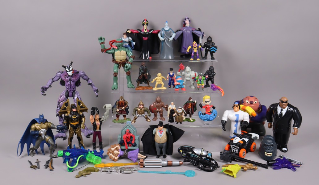 Leksaksfigurer, Batman, Spiderman, LOTR, Turtles mm