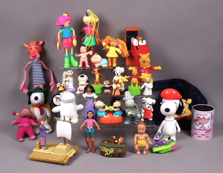 Leksaksfigurer, Mumin, Nalle Puh, Rosa Pantern, Rugrats, Scooby, Snoopy mm