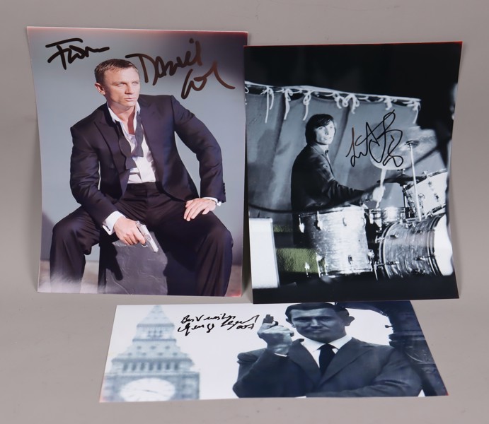 Autografer, Charlie Watts, George Lazenby samt Daniel Craig