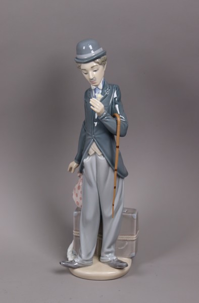 Juan Huerta, Lladro, "Charlie Chaplin", figurin i porslin, 1984-88