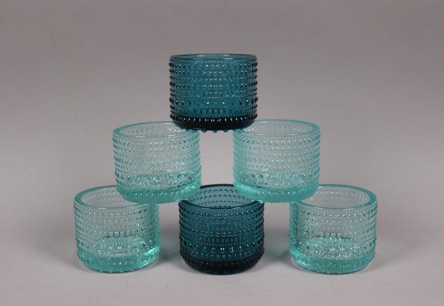 Oiva Toikka, Iittala, "Kastehelmi (daggdroppe), ljuslyktor i glas, 6st