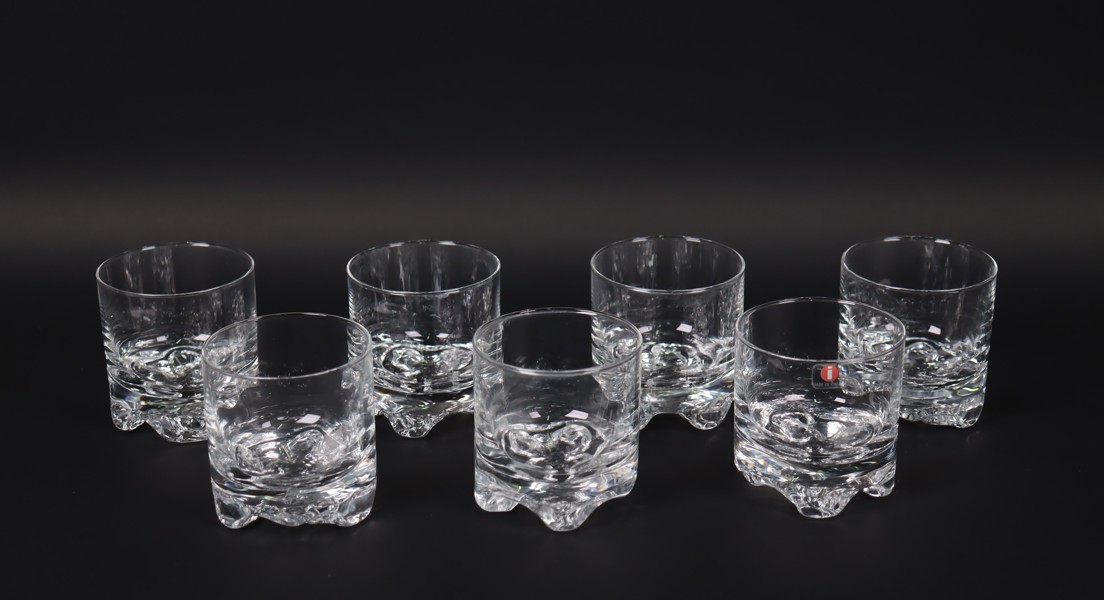 Tapio Wirkkala, Iittala, "Gaissa", whiskyglas, 7st 