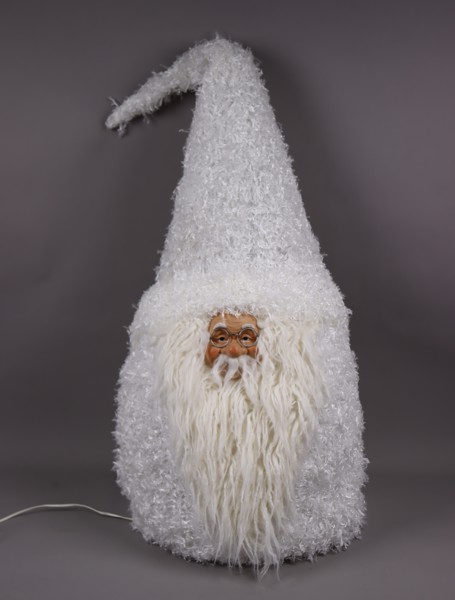 Juldekoration, stor tomte med belysning