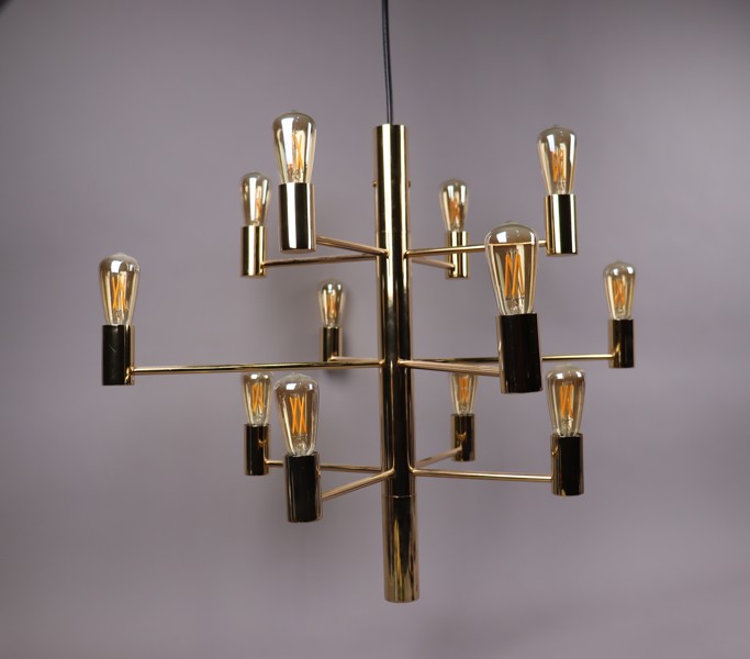 Herstal, "Manola 12 Chandelier Gold", ljuskrona med 12 ljuskällor