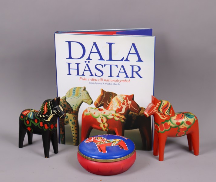 Dalahästar, bok, hästar och burk, 4 delar