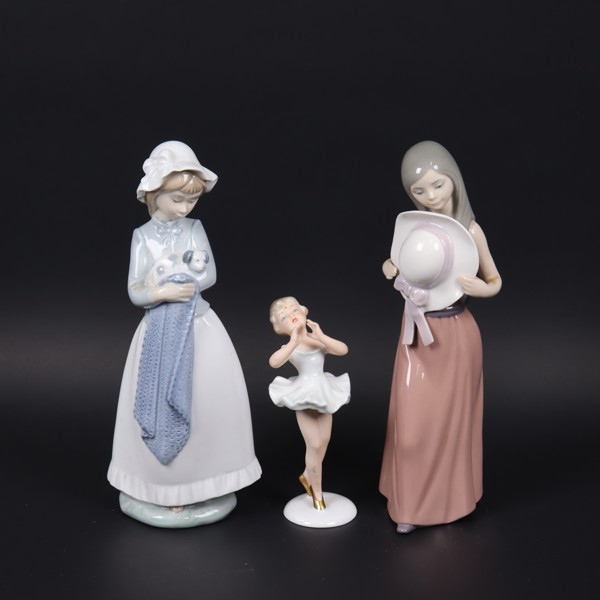 Nao, Lladro och Wallendorf, figuriner, 3st