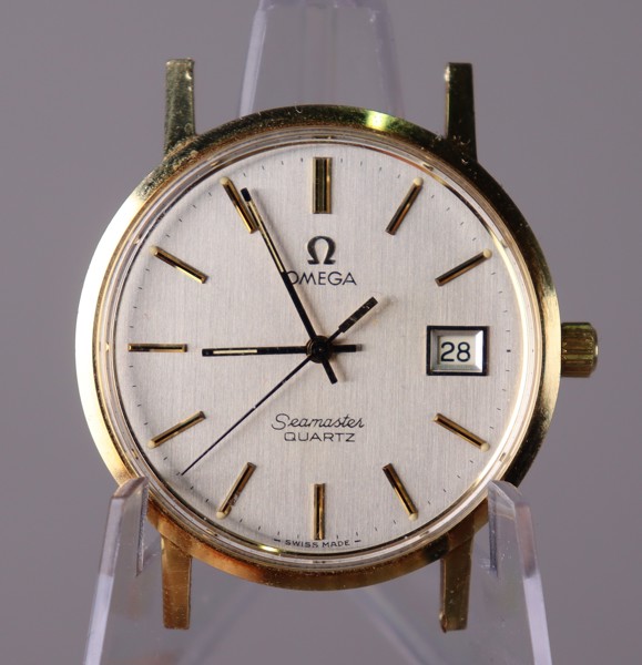 Omega Seamaster Quartz, 18k guld med originalbox