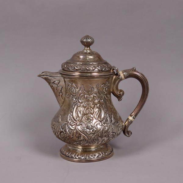 Kaffe -/tekanna i silver, England, 1800-tal