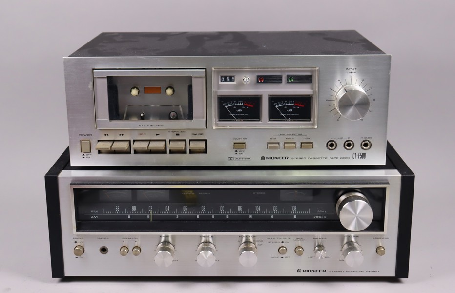 Pioneer Stereo Reciever SX-590 samt Cassette Tape deck CT-F500