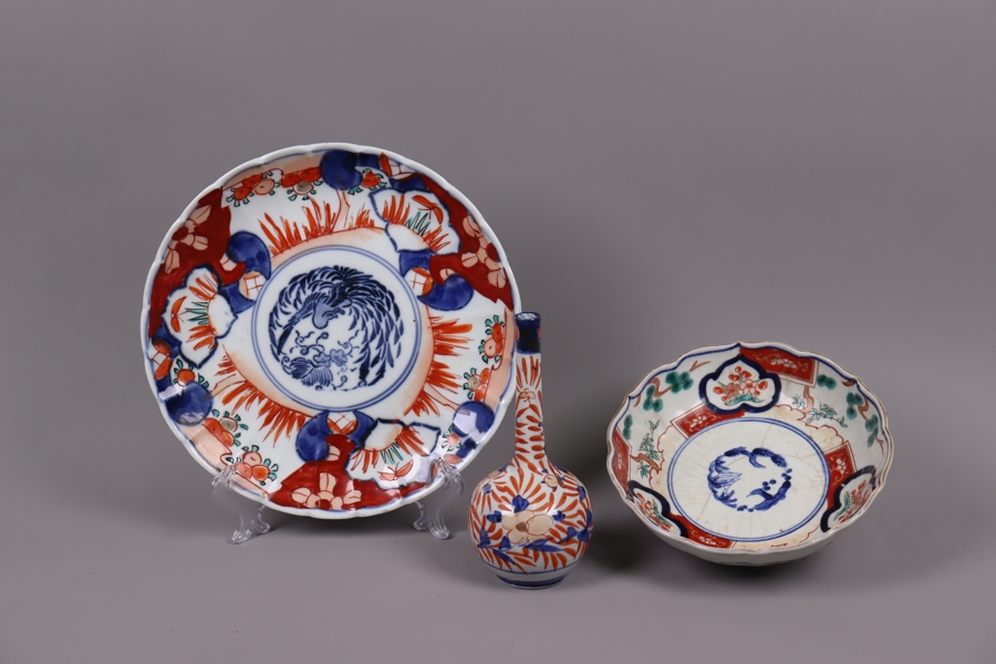 Imari porslin, Japan, 3 delar, 18/1900-tal