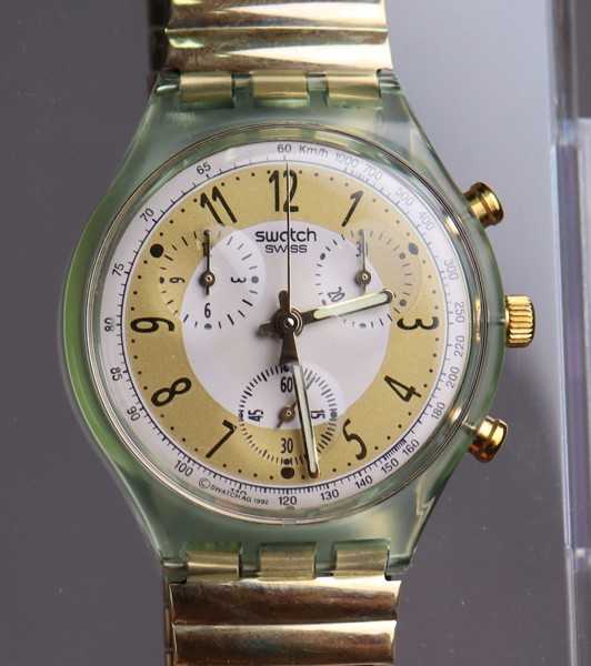 Swatch, SCG100, "Golden Globe", armbandsklocka, 1993