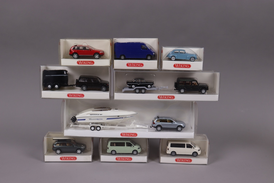 Wiking, modellbilar, Volvo, VW, PKW mm, 1:87, 9st