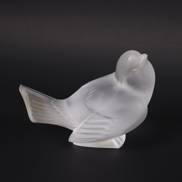 Lalique, France, "Moineau Moqueur (Mocking Sparrow)", sparv i glas