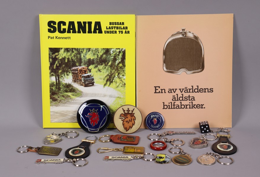 Scania Vabis, bilemblem, liiteratur och nyckelringar