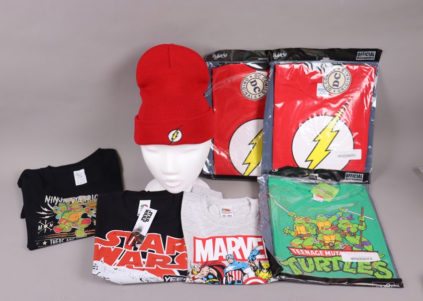 Ninja Turtles, Star Wars, marvel, Flash, t-shirts och mössa, 7 delar