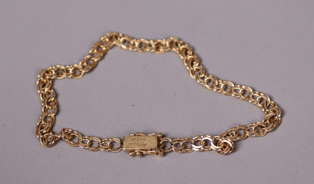 Armband i guld, Bismarck länk, 18k