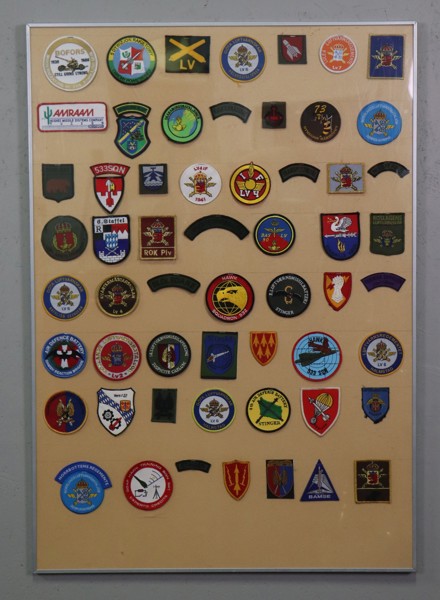 Militära tygmärken/patches/insignia, inramat