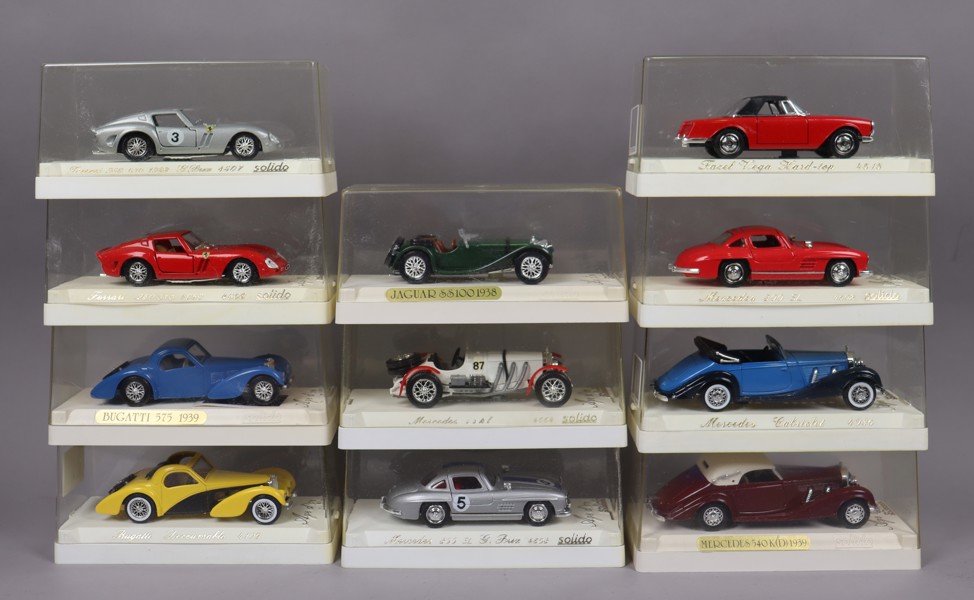 Solido, modellbilar, Mercedes, Bugatti, Ferrari, mm, 1:43, 11st