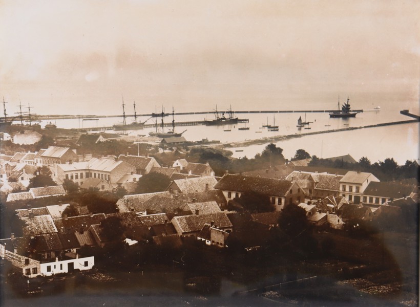 Trelleborgs hamn, 1800/1900-tal, fotografi i ram