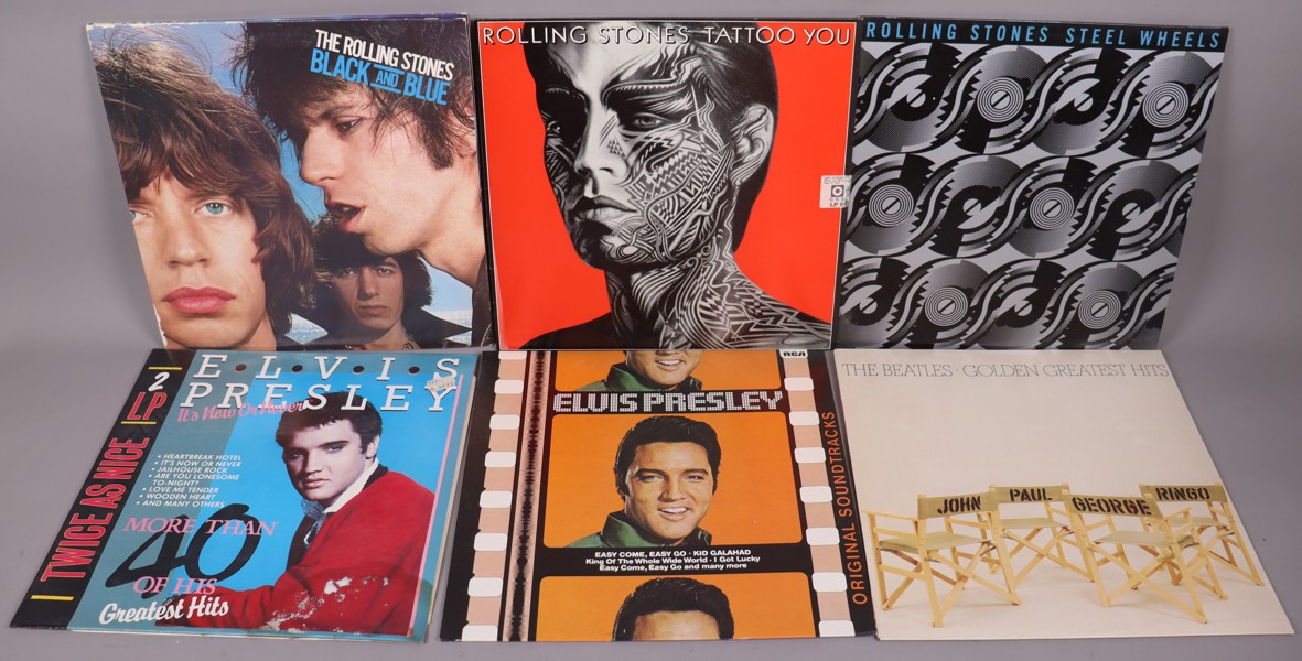 LP & CD-skivor, 54st, Rolling Stones, Kansas, Beatles, Elvis mm