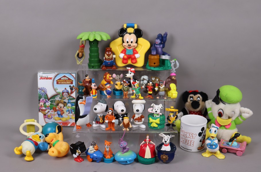 Leksaksfigurer, Walt Disney, Kalle Anka, Musse Pigg Kalle Anka, Djungelboke, Snoopy mm