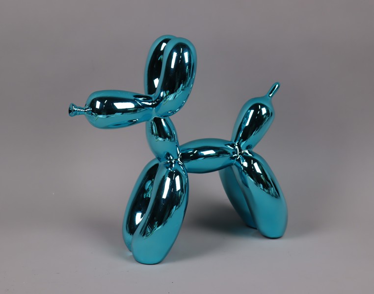 Jeff Koons, efter, "Ballon Dog", gjuten harts i blå metallic