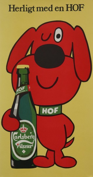 Carlsberg HOF Pilsner, reklamaffisch, "Herligt med en HOF", 1970-tal