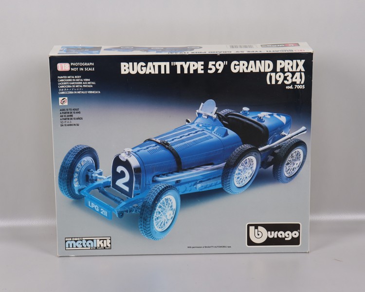 Burago, Byggsats, Metalkit, 1934 Bugatti Tupe 59 Grand Prix