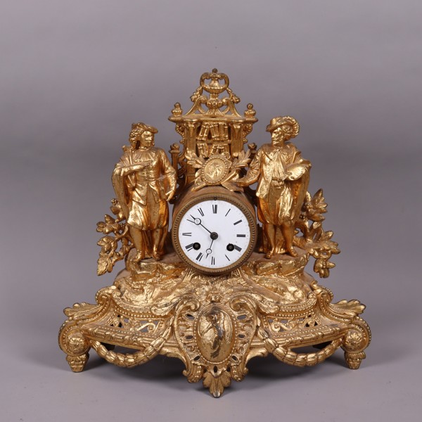 Bordspendyl / kaminur, Louis XV-stil, omkring 1900